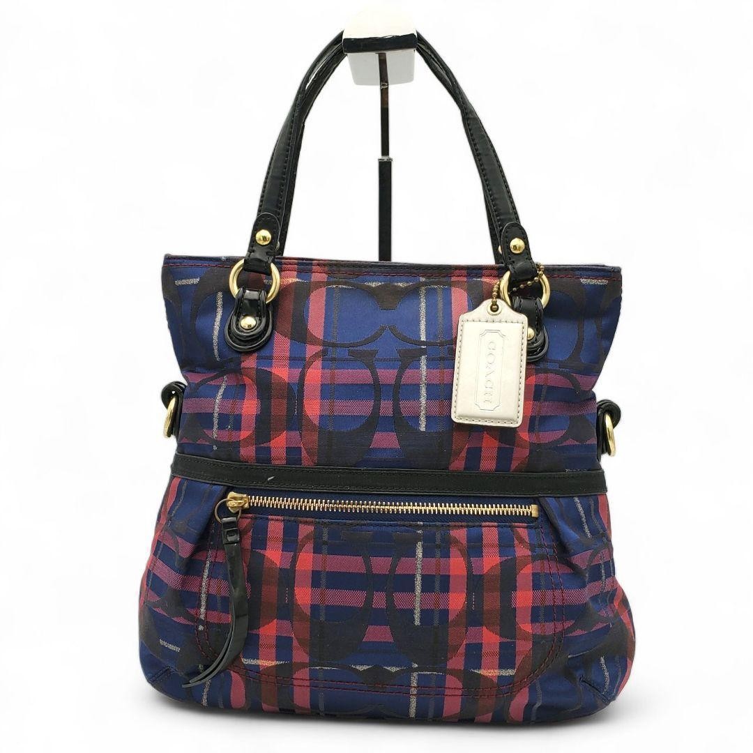 COACH Hand Shoulder Bag Tote Purse 2way Signature 21139 Authentic