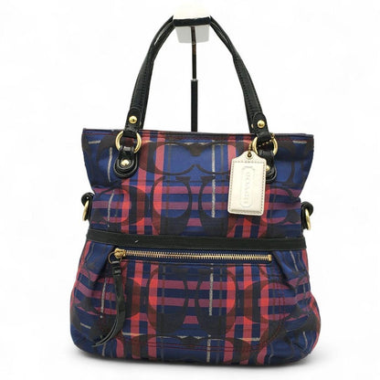 COACH Hand Shoulder Bag Tote Purse 2way Signature 21139 Authentic
