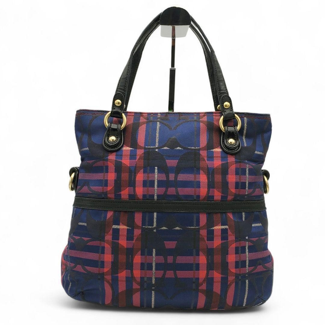COACH Hand Shoulder Bag Tote Purse 2way Signature 21139 Authentic