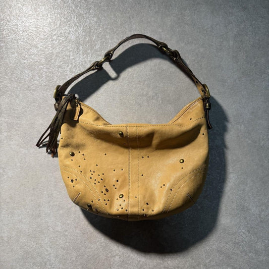 COACH Shoulder Bag Purse Old Leather Authentic