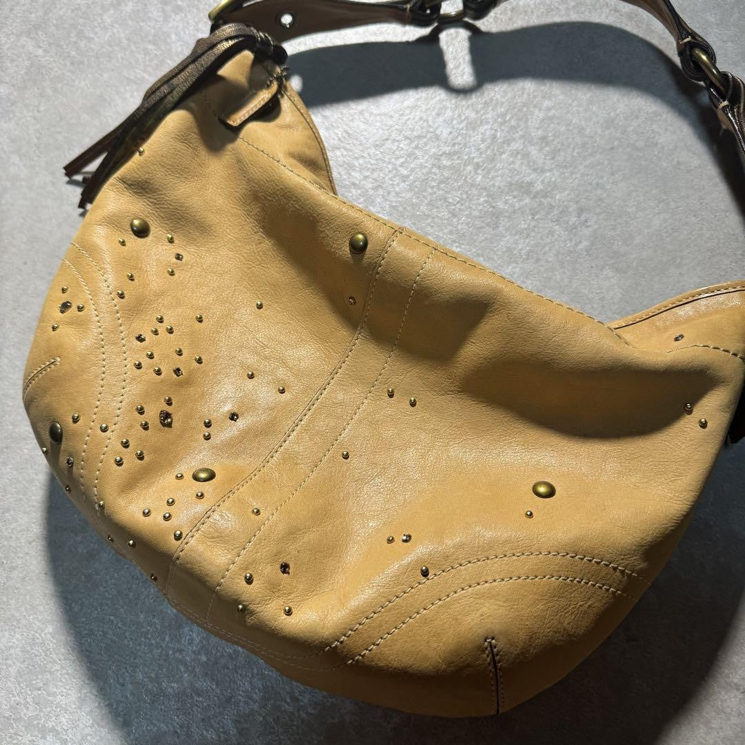 COACH Shoulder Bag Purse Old Leather Authentic