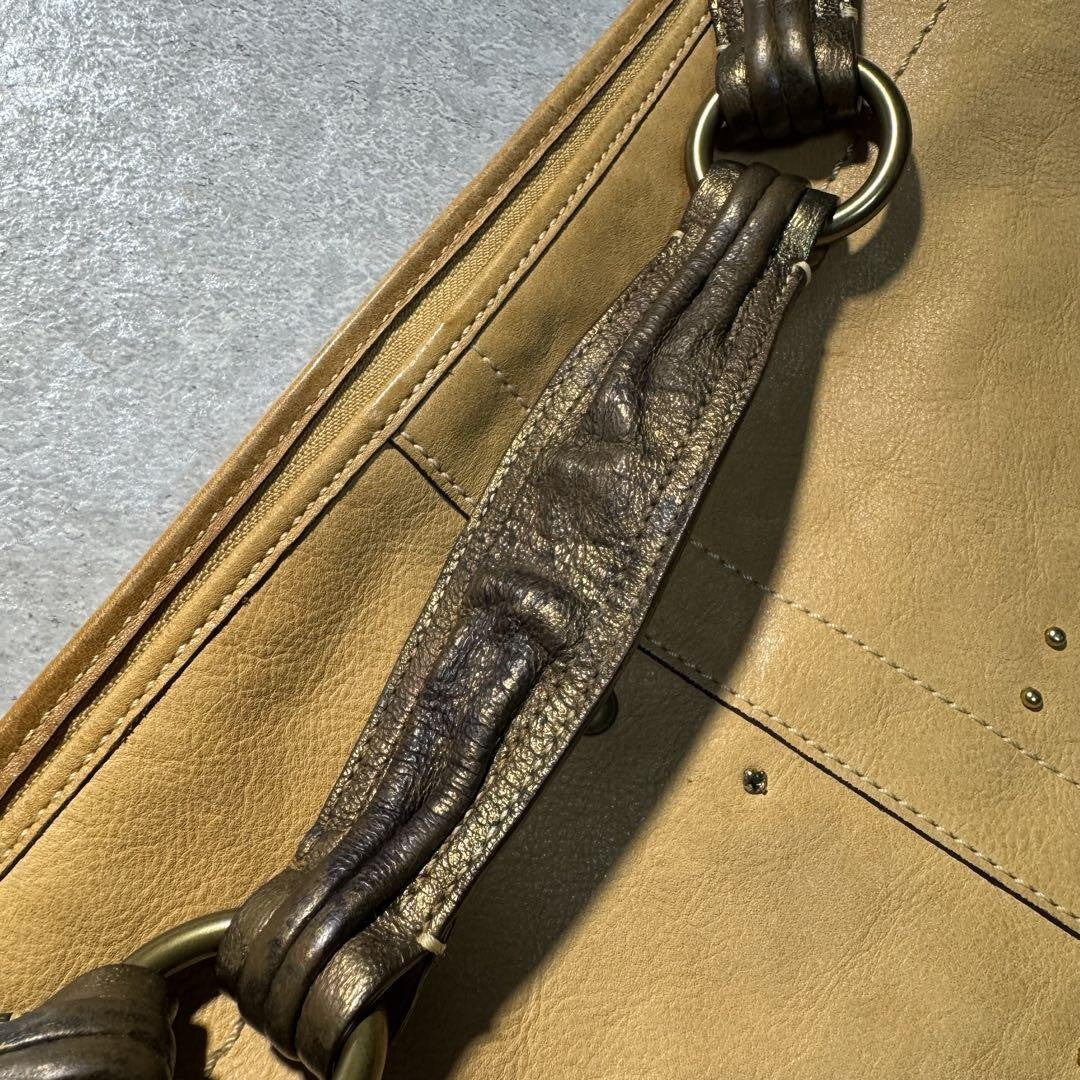 COACH Shoulder Bag Purse Old Leather Authentic