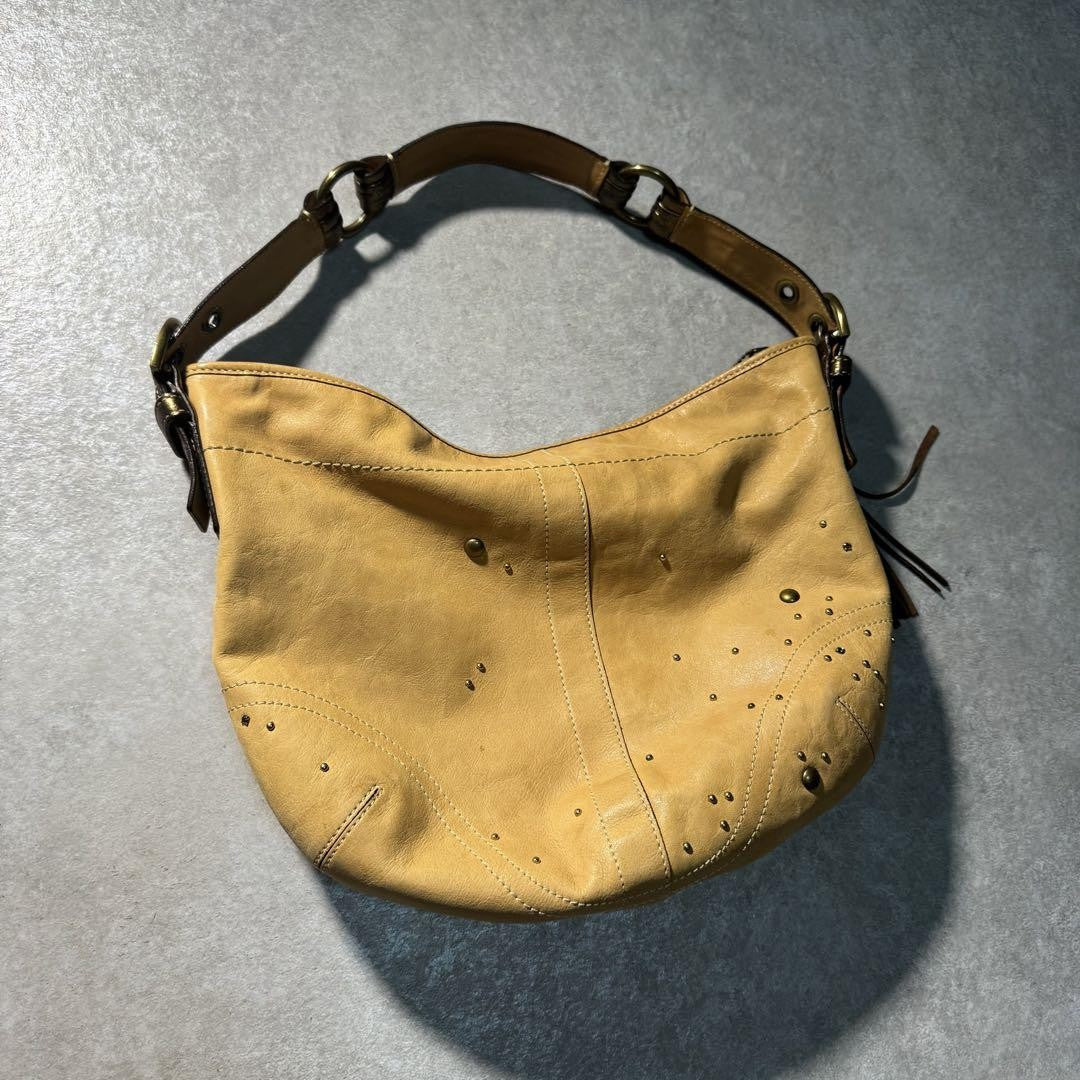 COACH Shoulder Bag Purse Old Leather Authentic