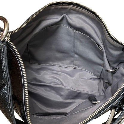 COACH Shoulder Bag Purse Signature Canvas Leather Black Authentic
