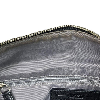 COACH Shoulder Bag Purse Signature Canvas Leather Black Authentic