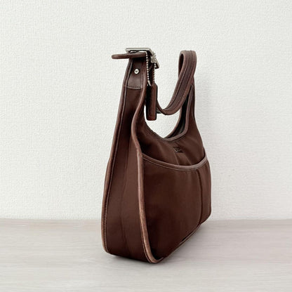 COACH Shoulder Bag Purse Neoprene Ergo Dark Brown Authentic