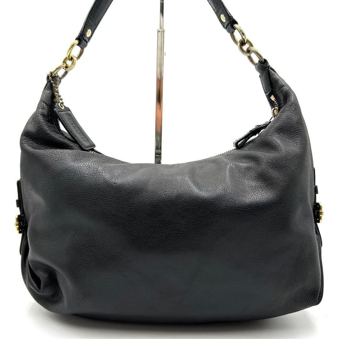 COACH Shoulder Bag Purse 2way Leather Black Authentic