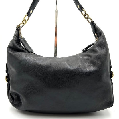 COACH Shoulder Bag Purse 2way Leather Black Authentic