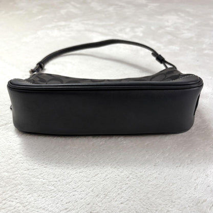 COACH Accessory Pouch Hand Bag Tote Purse Signature Black Authentic