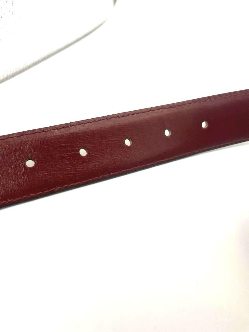 CELINE Men's Belt Macadam Gold Black Leather Authentic