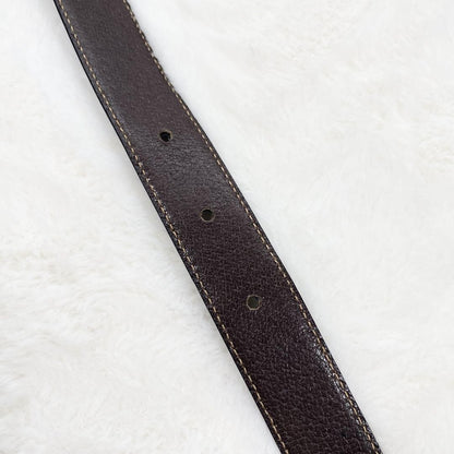 CELINE Men's Belt Horse carriage Gold Black Brown Authentic