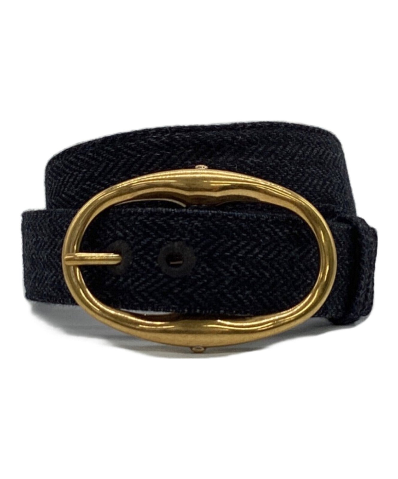 Saint Laurent Men's Belt Wool Leather Gray Authentic