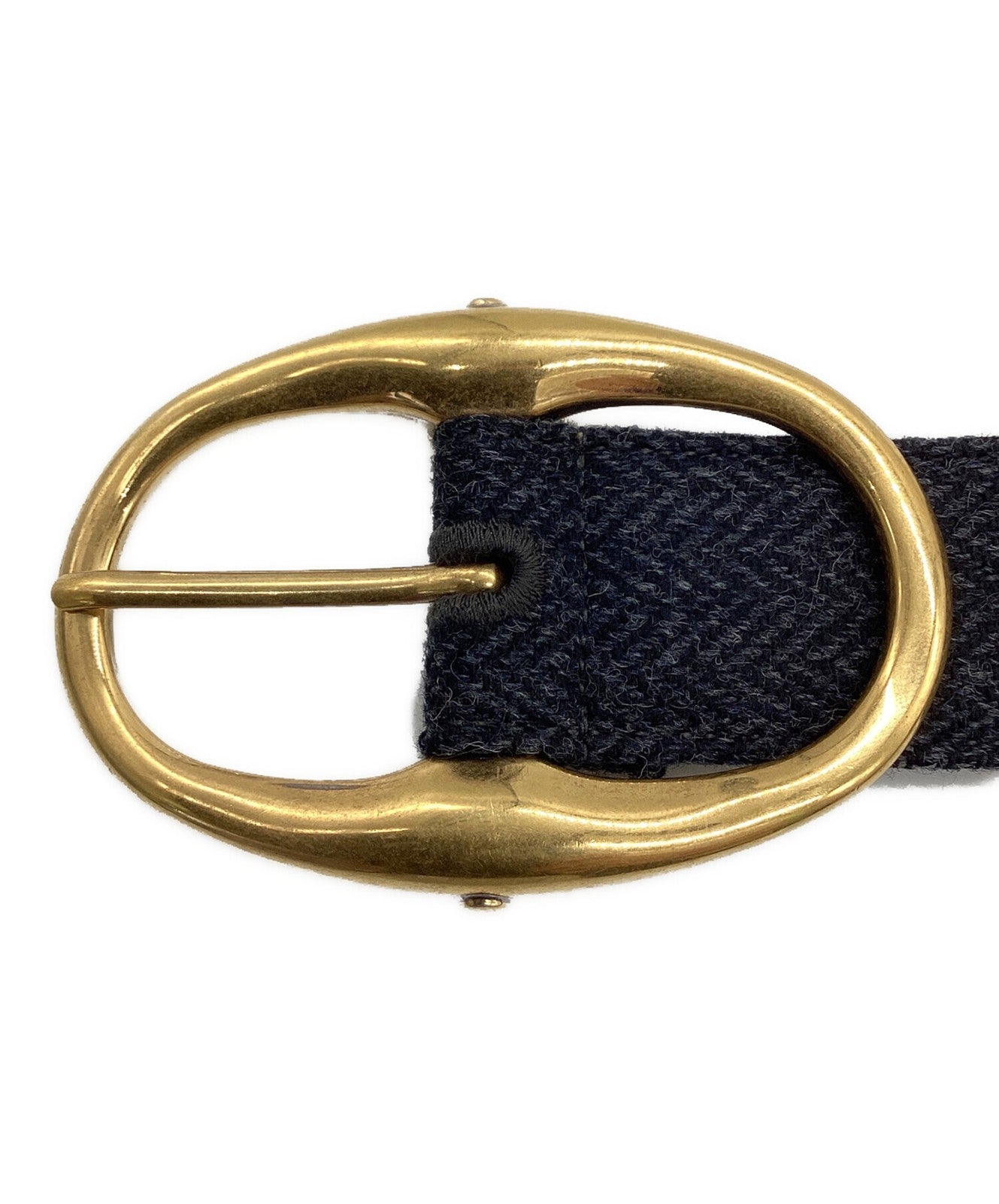 Saint Laurent Men's Belt Wool Leather Gray Authentic