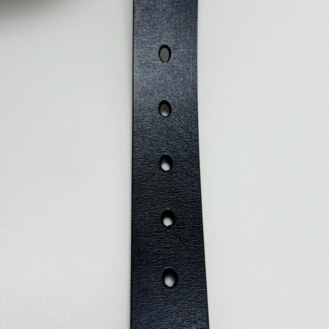 Saint Laurent Men's Belt YSL Cassandra Leather Black Authentic