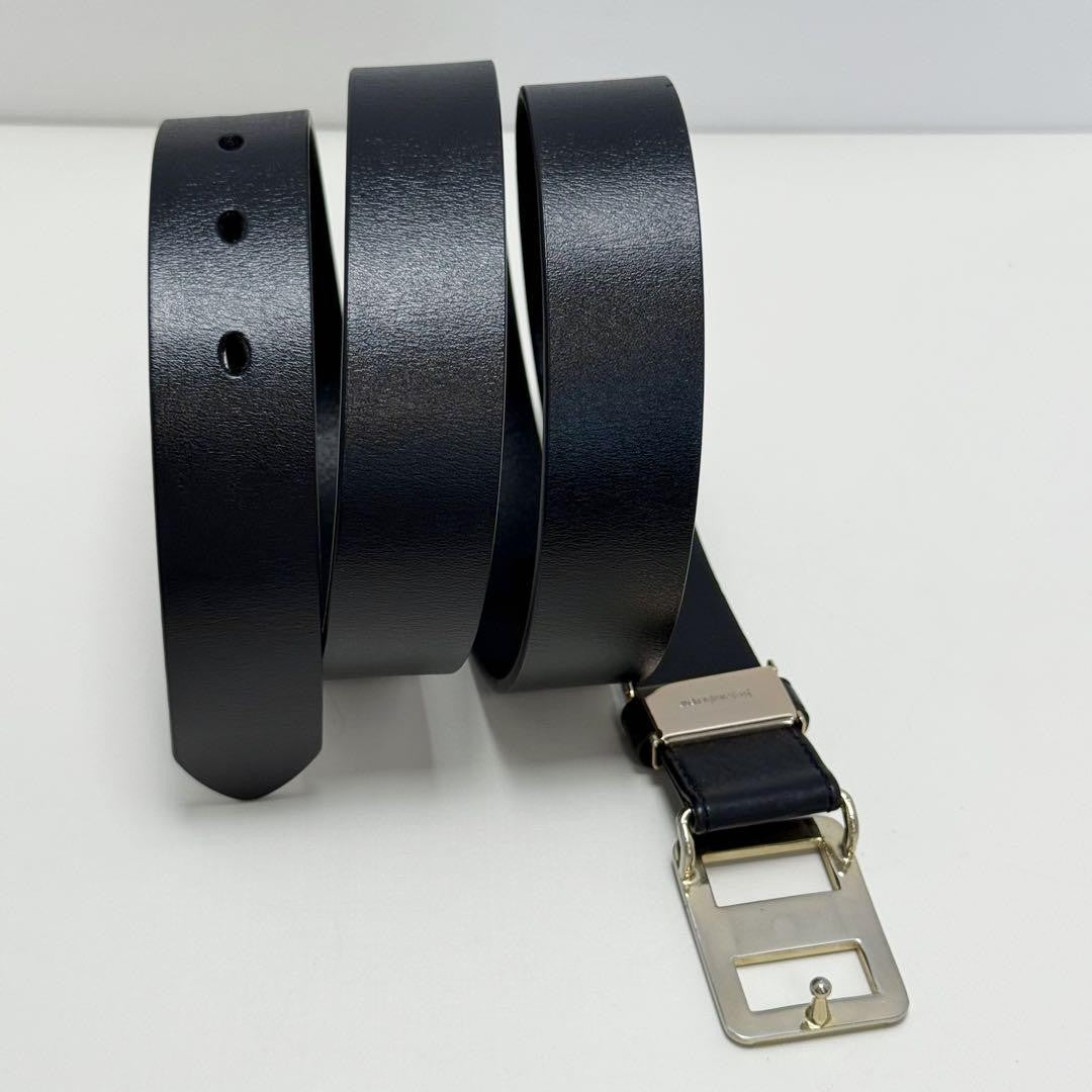 Saint Laurent Men's Belt YSL Cassandra Leather Black Authentic