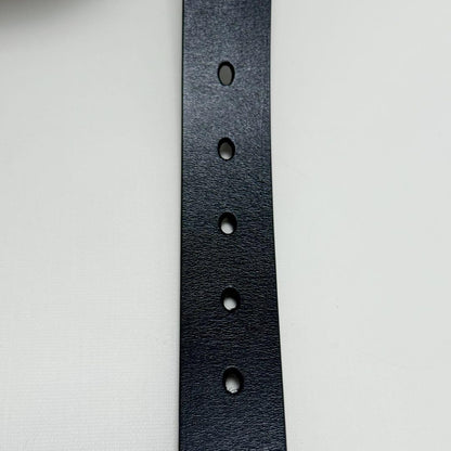 Saint Laurent Men's Belt YSL Cassandra Leather Black Authentic