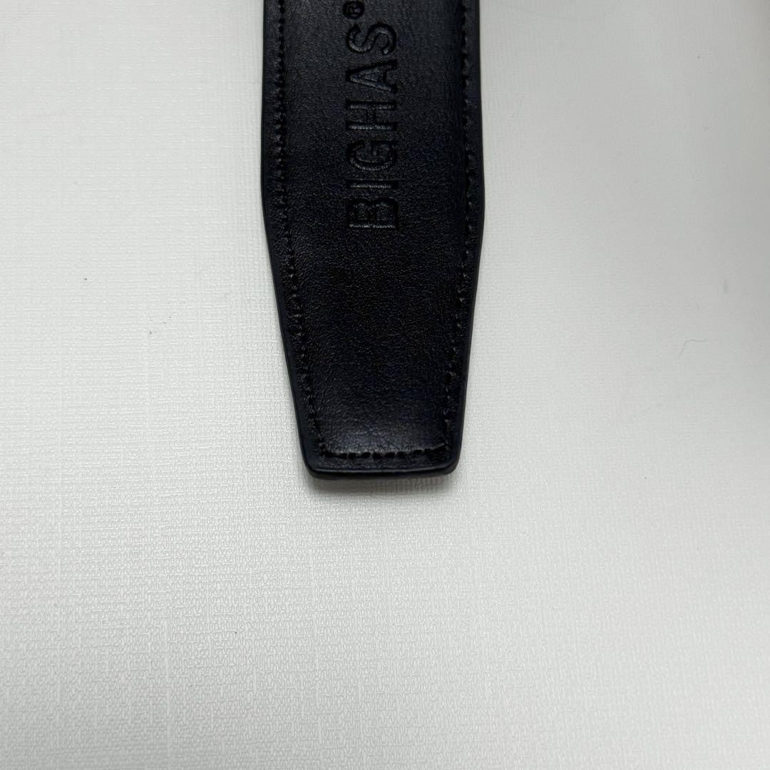 Saint Laurent Men's Belt YSL Cassandra Leather Black Silver Authentic