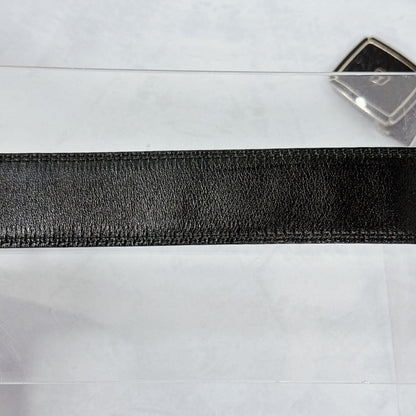 Saint Laurent Men's Belt YSL Cassandra Leather Black Authentic