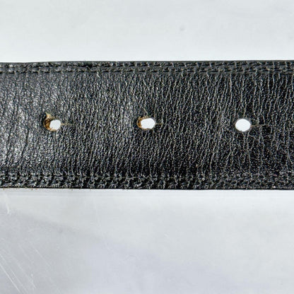 Saint Laurent Men's Belt YSL Cassandra Leather Black Authentic