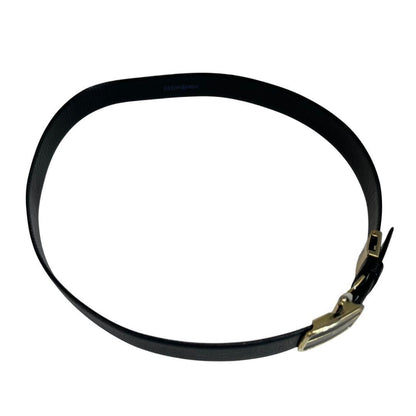 Saint Laurent Men's Belt YSL Cassandra Leather Black Authentic