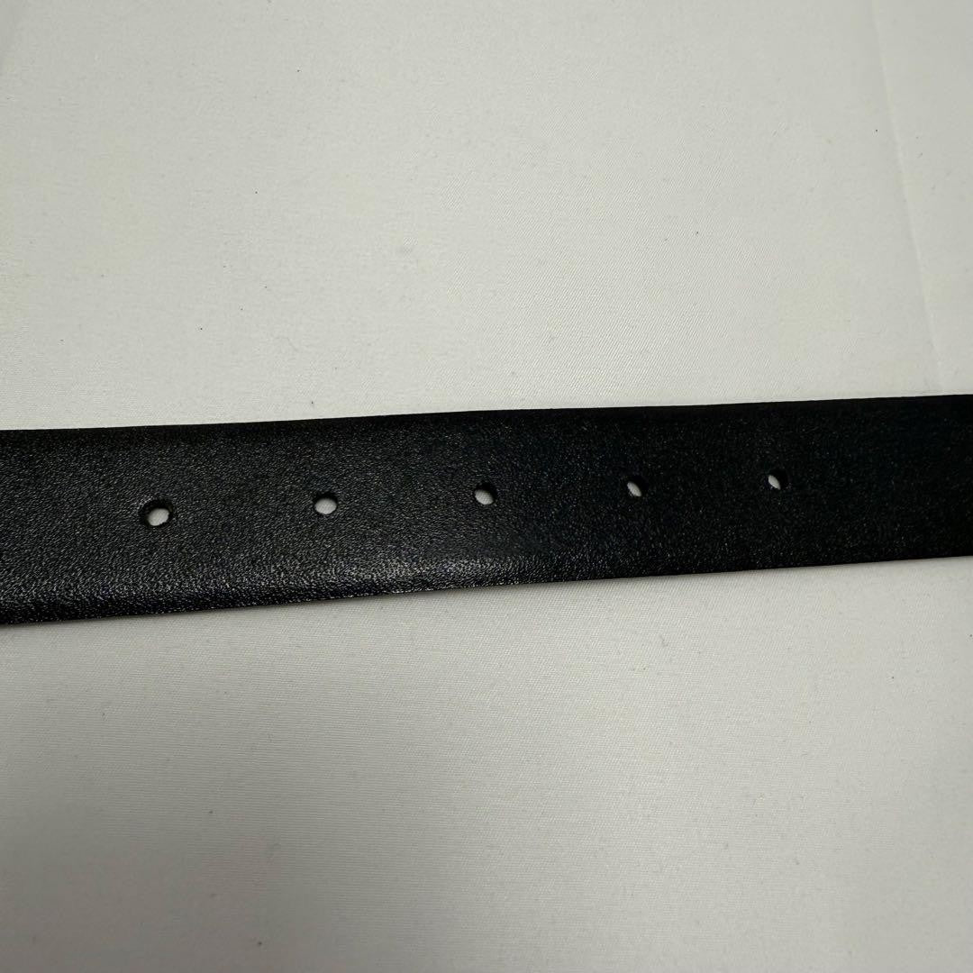 Saint Laurent Men's Belt Logo Leather Black Gold Authentic