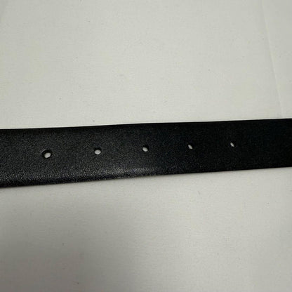 Saint Laurent Men's Belt Logo Leather Black Gold Authentic