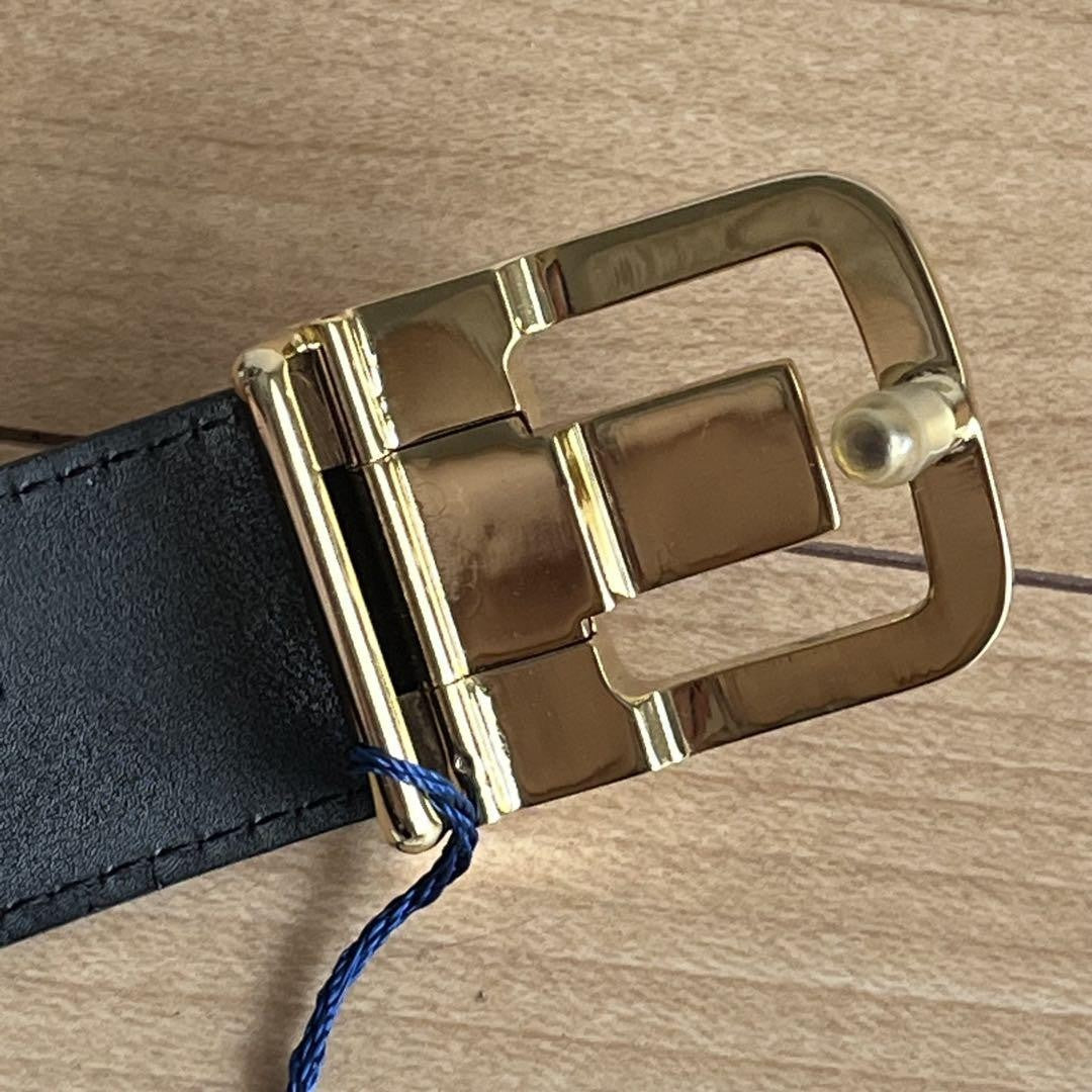 Saint Laurent Men's Belt YSL Cassandra Leather Black Authentic