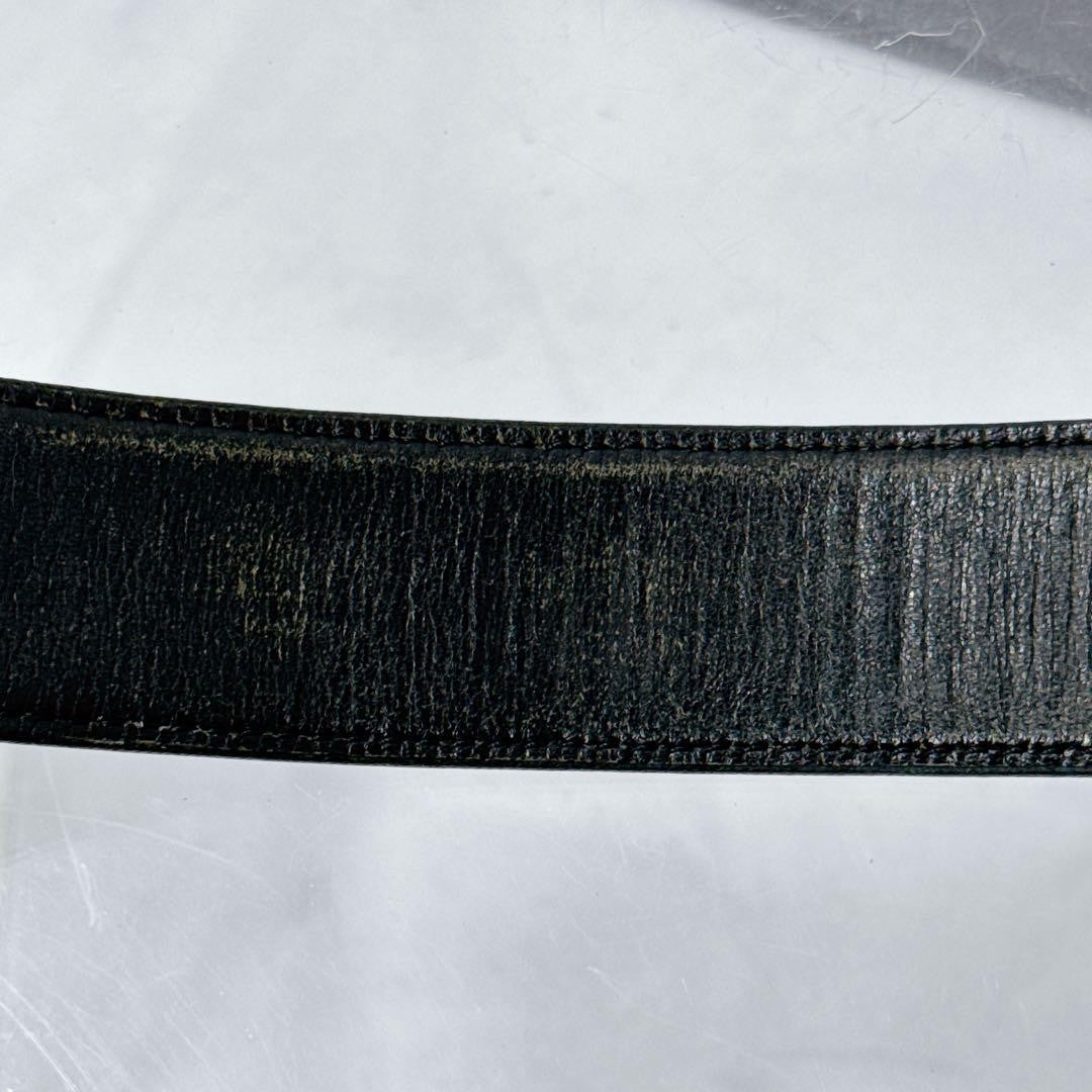 Saint Laurent Men's Belt YSL Cassandra Leather Black Authentic