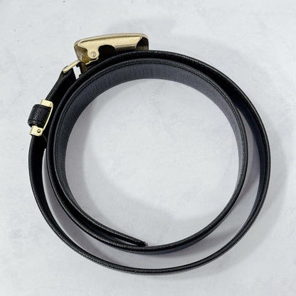 Saint Laurent Men's Belt YSL Cassandra Leather Black Authentic
