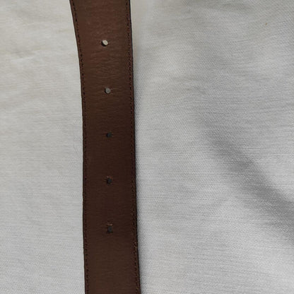 Christian Dior MONSIEUR Men's Belt Logo Gold Brown Authentic
