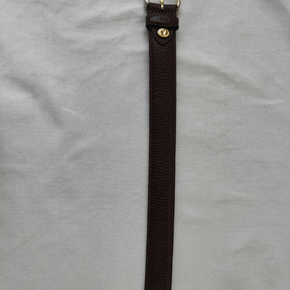 Christian Dior MONSIEUR Men's Belt Logo Gold Brown Authentic