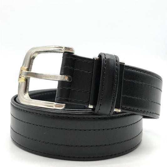 Christian Dior Men's Belt Logo Leather Black Authentic