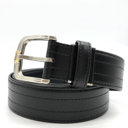 Christian Dior Men's Belt Logo Leather Black Authentic