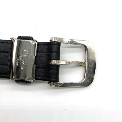 Christian Dior Men's Belt Logo Leather Black Authentic