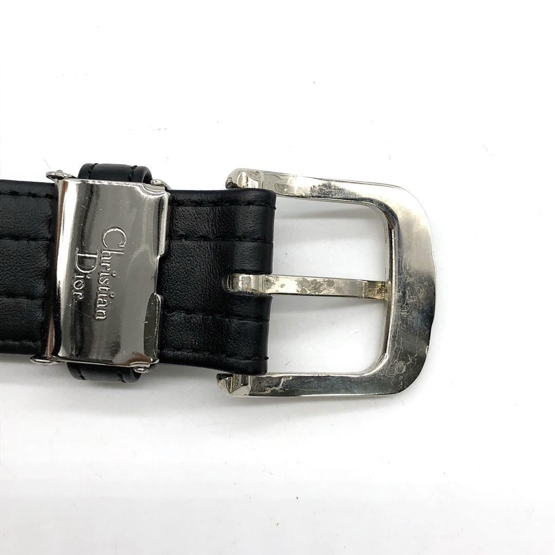Christian Dior Men's Belt Logo Leather Black Authentic