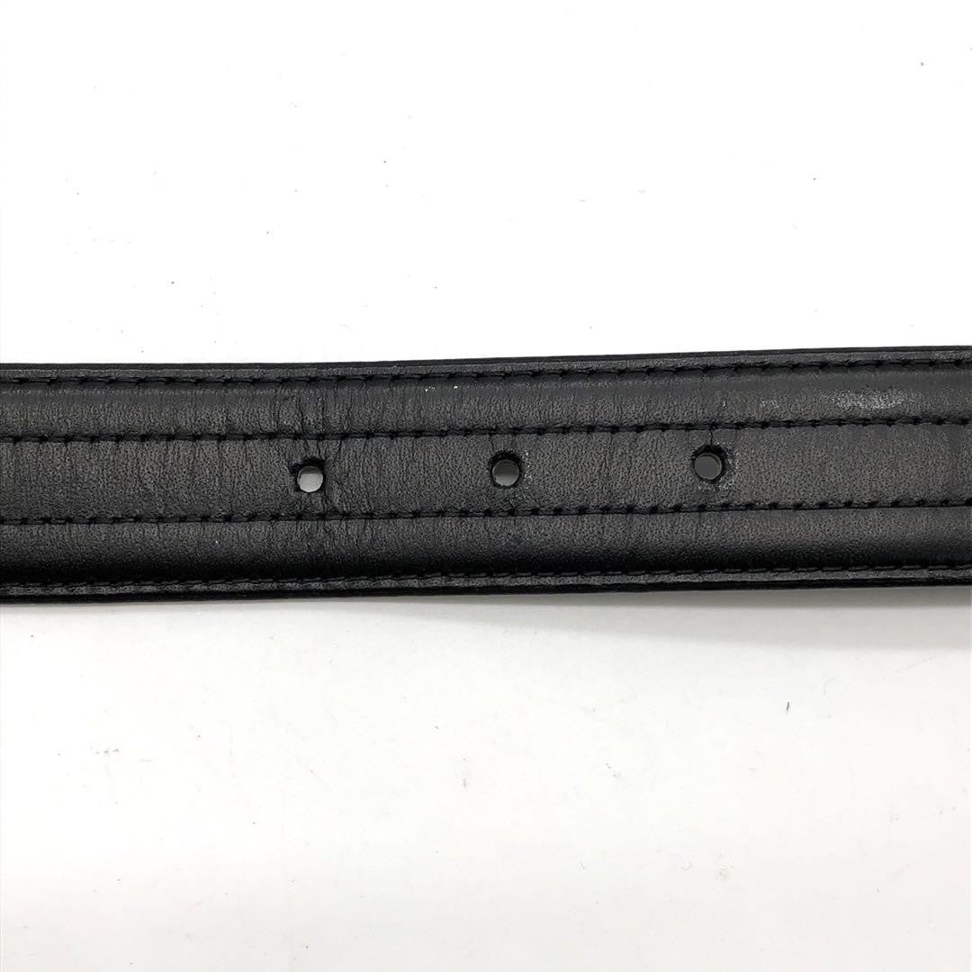 Christian Dior Men's Belt Logo Leather Black Authentic