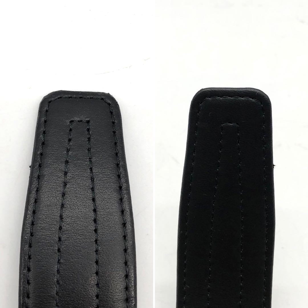 Christian Dior Men's Belt Logo Leather Black Authentic