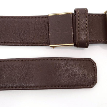 Christian Dior Men's Belt Logo Leather Brown Authentic