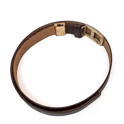 Christian Dior Men's Belt Logo Leather Brown Authentic