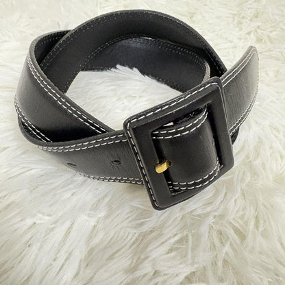 Christian Dior Men's Belt Logo Leather Black Authentic