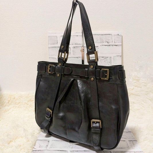 MULBERRY Hand Bag Tote Purse Leather Black Authentic
