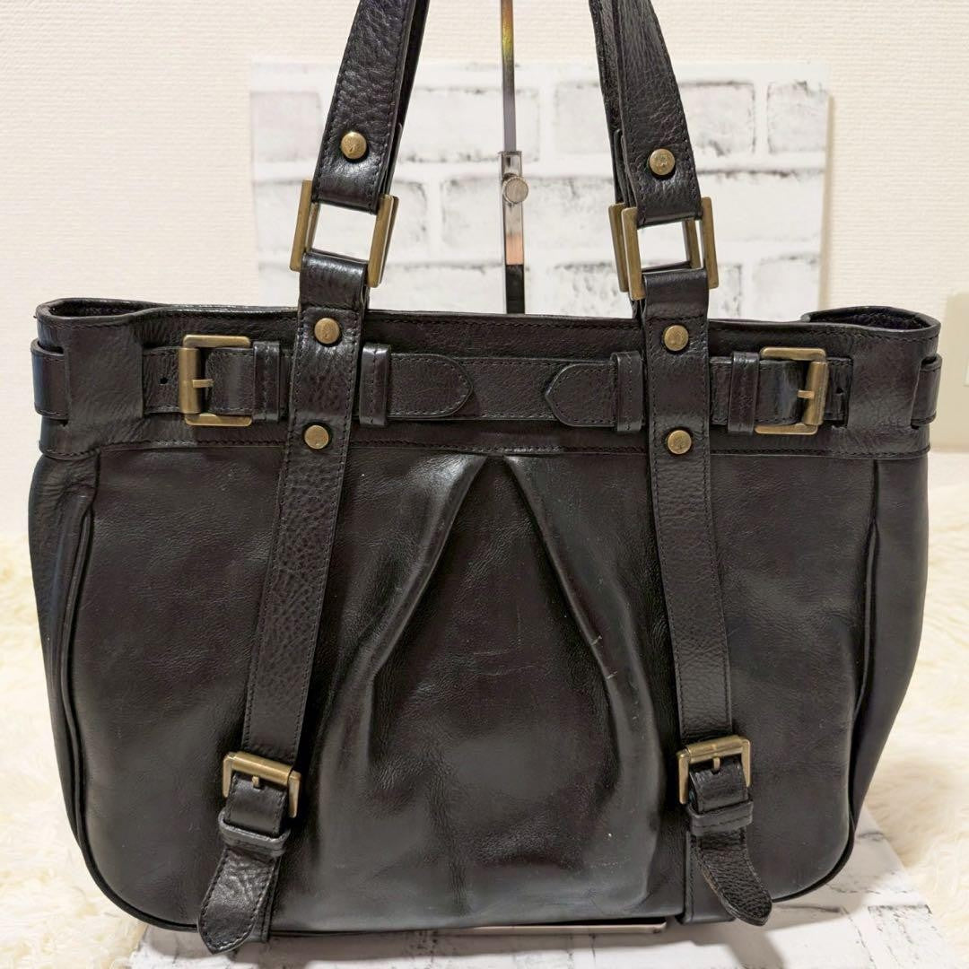 MULBERRY Hand Bag Tote Purse Leather Black Authentic