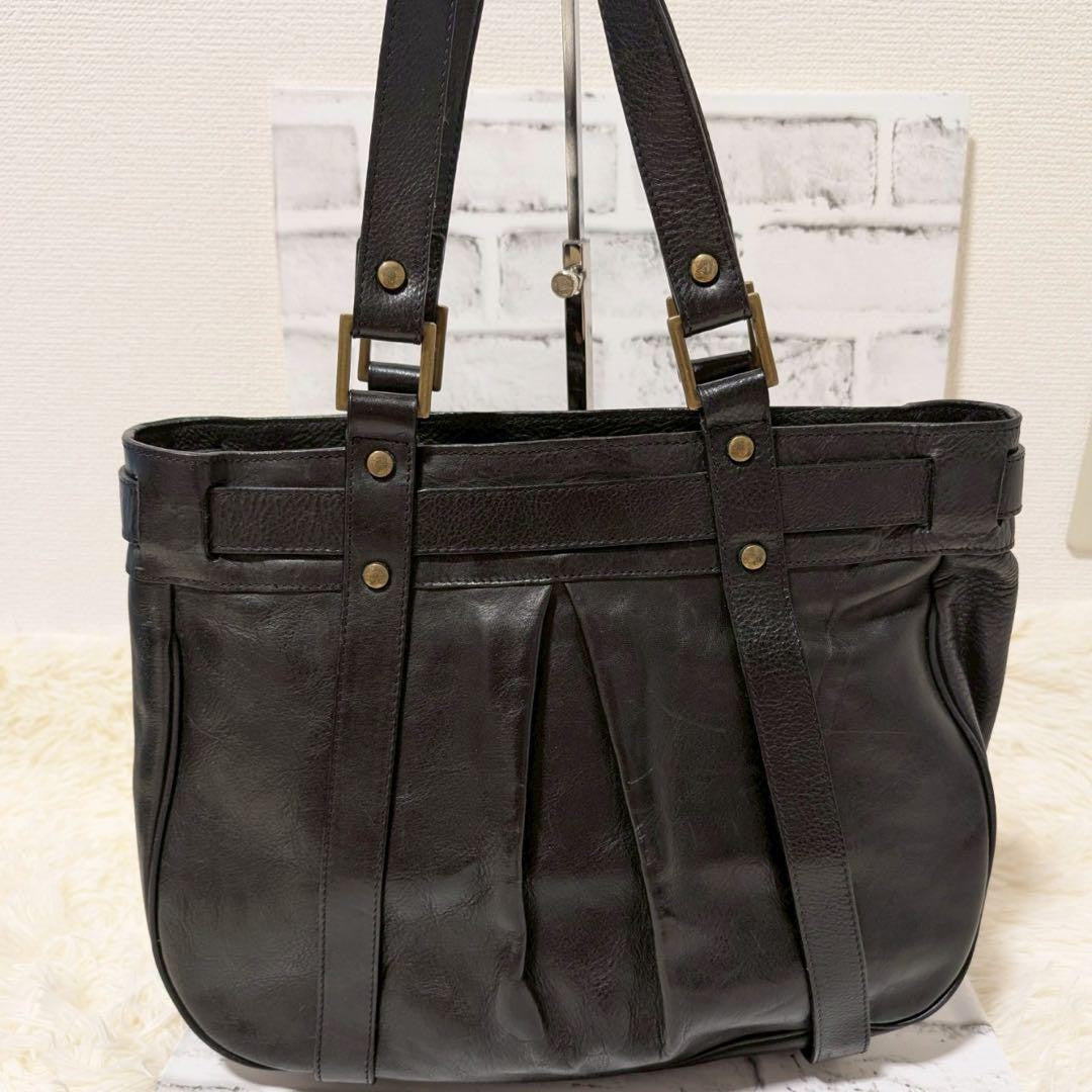 MULBERRY Hand Bag Tote Purse Leather Black Authentic