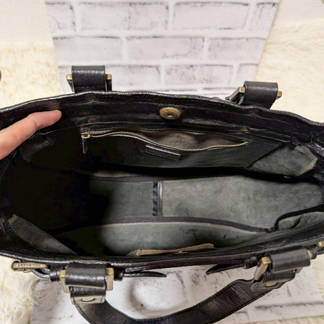 MULBERRY Hand Bag Tote Purse Leather Black Authentic
