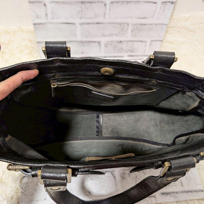 MULBERRY Hand Bag Tote Purse Leather Black Authentic