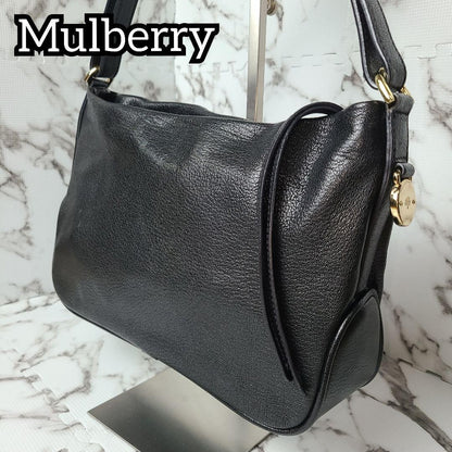 MULBERRY Shoulder Bag Purse Leather Black Authentic