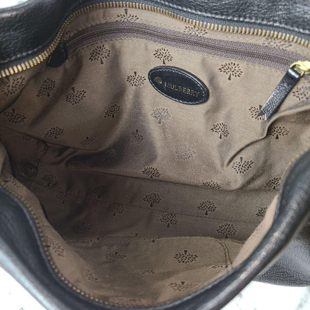 MULBERRY Shoulder Bag Purse Leather Black Authentic