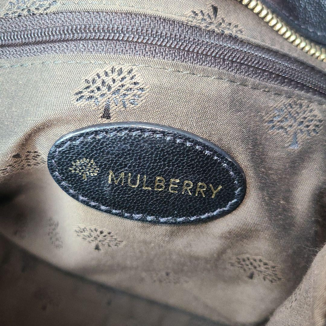 MULBERRY Shoulder Bag Purse Leather Black Authentic