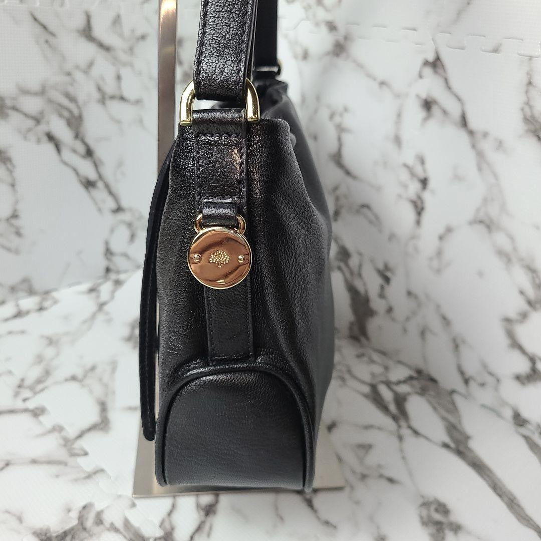 MULBERRY Shoulder Bag Purse Leather Black Authentic