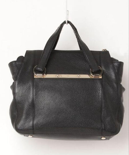 Chloe Hand Bag Tote Purse Leather Black Authentic